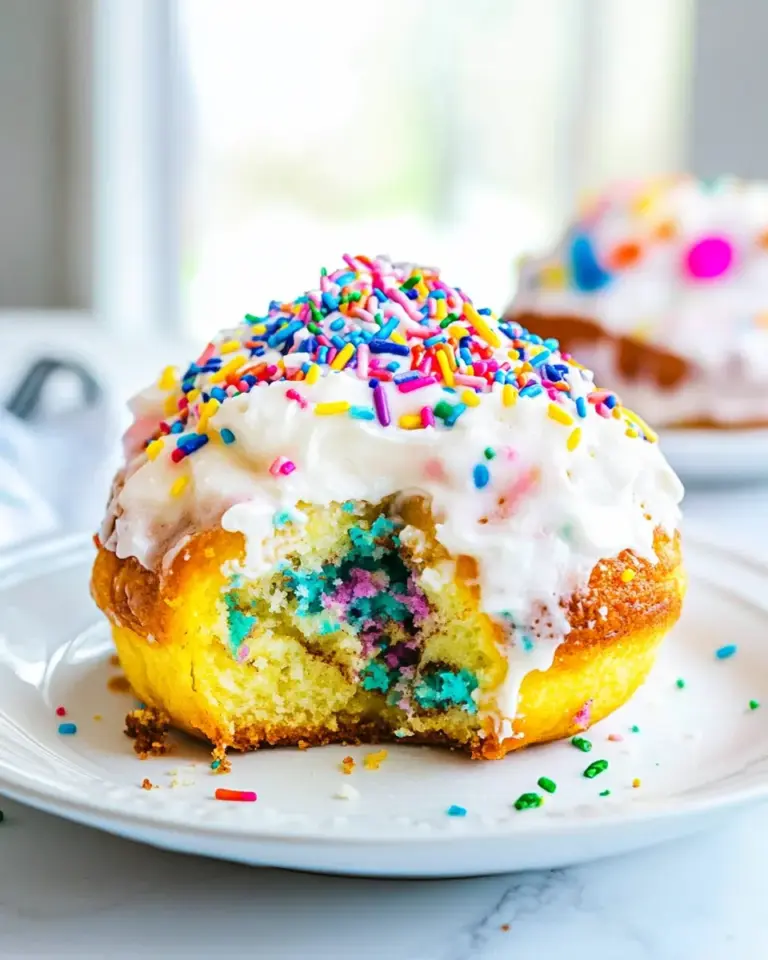 Homemade Birthday Cake Cinnamon Rolls photo