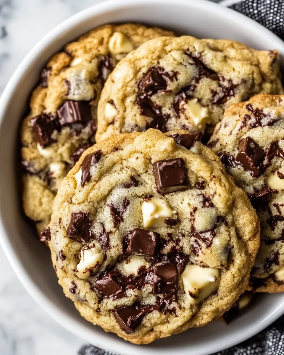 Classic Black and White Chewy Chocolate Chunk Cookies recipe photo