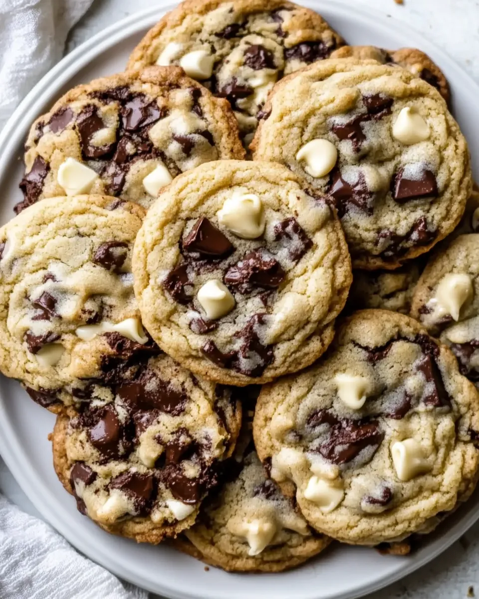 Delicious Black and White Chewy Chocolate Chunk Cookies photo