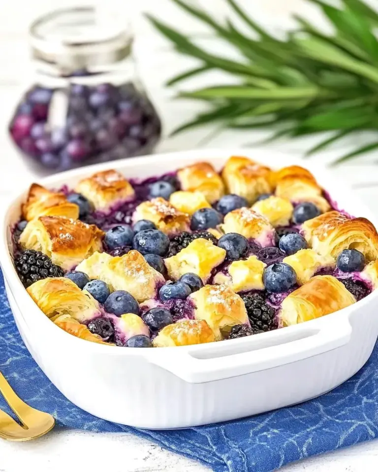 Homemade Blueberry Croissant Breakfast Casserole photo