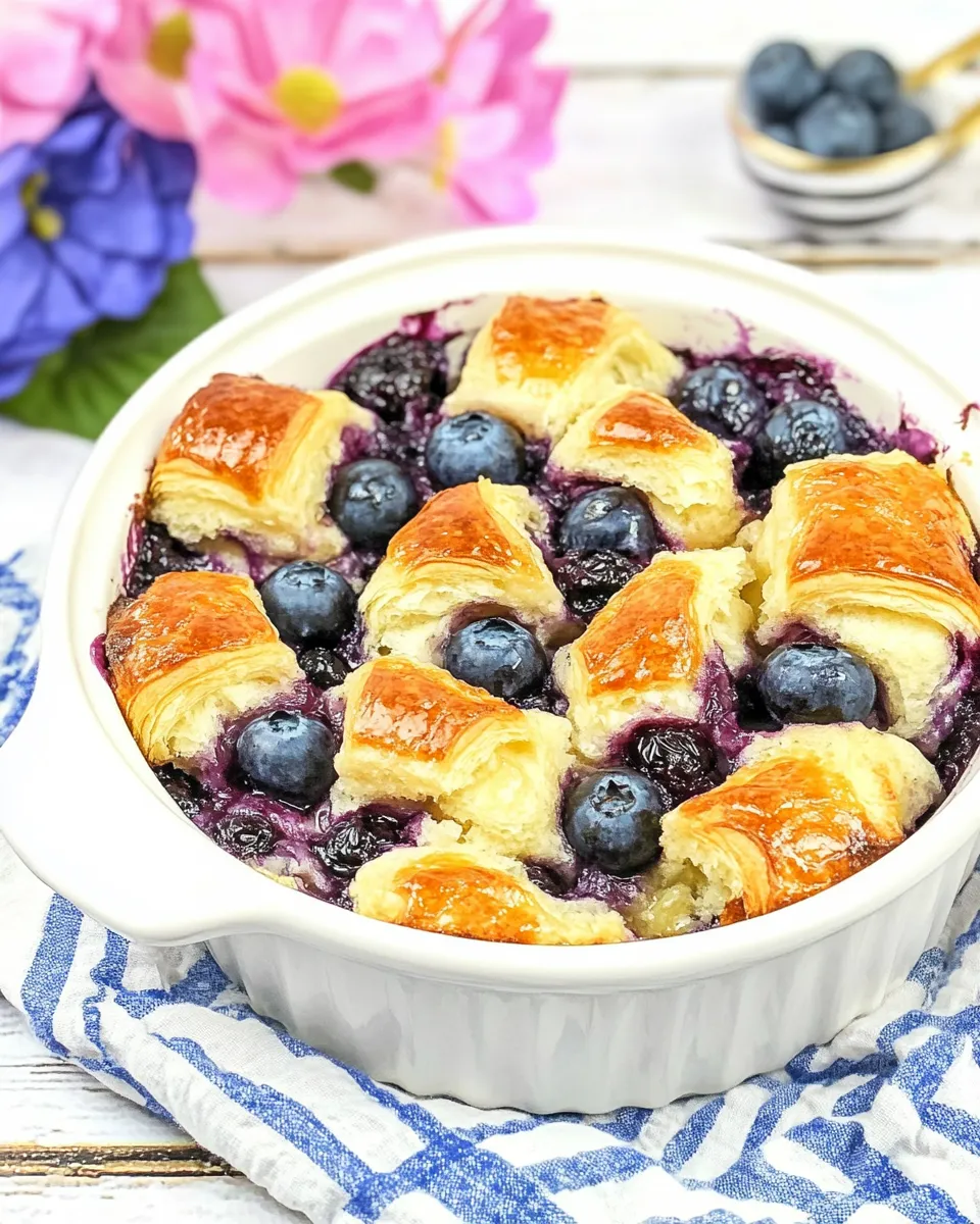Easy Blueberry Croissant Breakfast Casserole recipe photo
