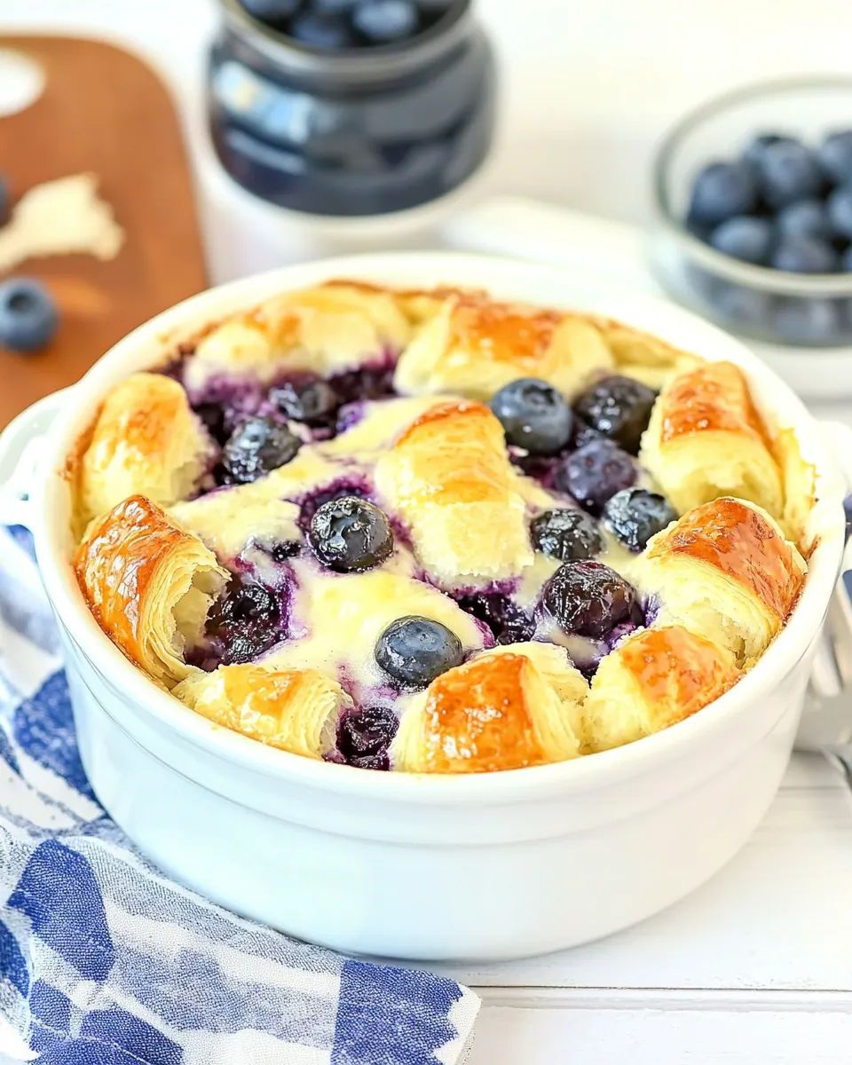 Delicious Blueberry Croissant Breakfast Casserole dish photo