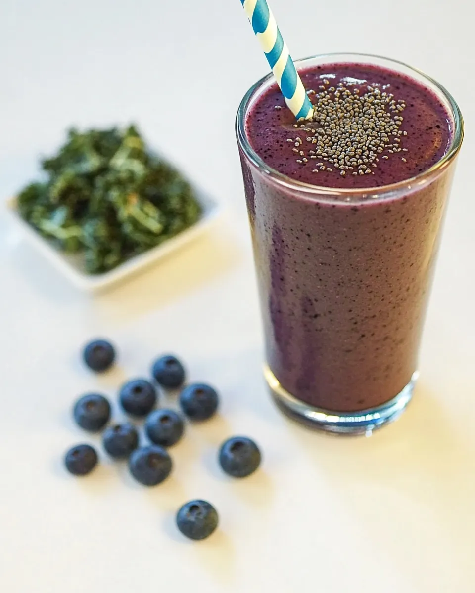Delicious Blueberry Kale Smoothie shot