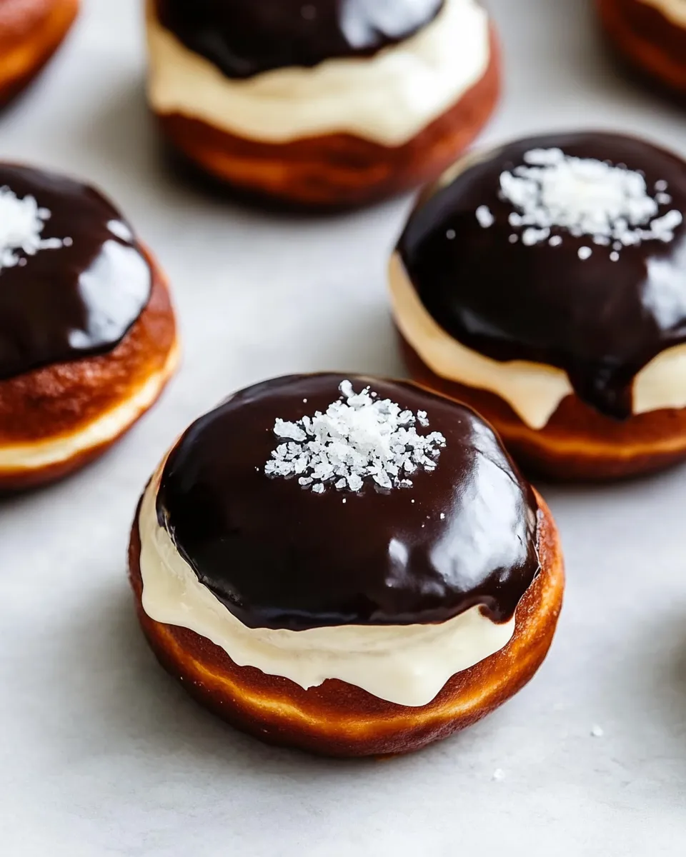 Homemade Boston Cream Donuts photo
