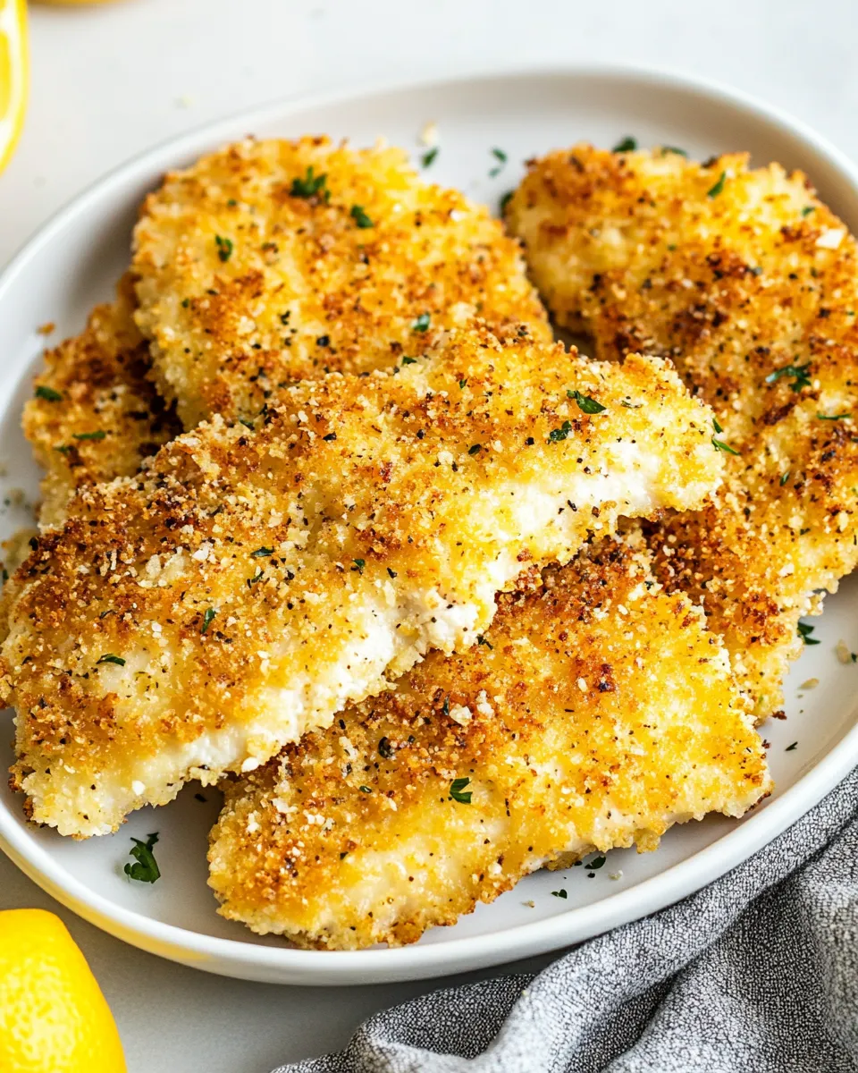 Easy Breaded Chicken Cutlets food shot