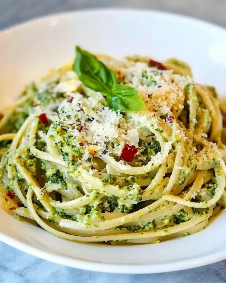 Homemade Broccoli Pesto Healthy Pasta Recipe photo