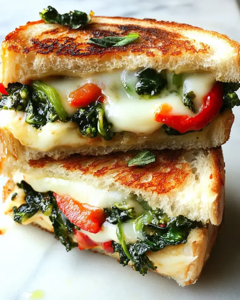 Homemade Broccoli Rabe, Roasted Red Pepper, and Provolone Grilled Cheese photo