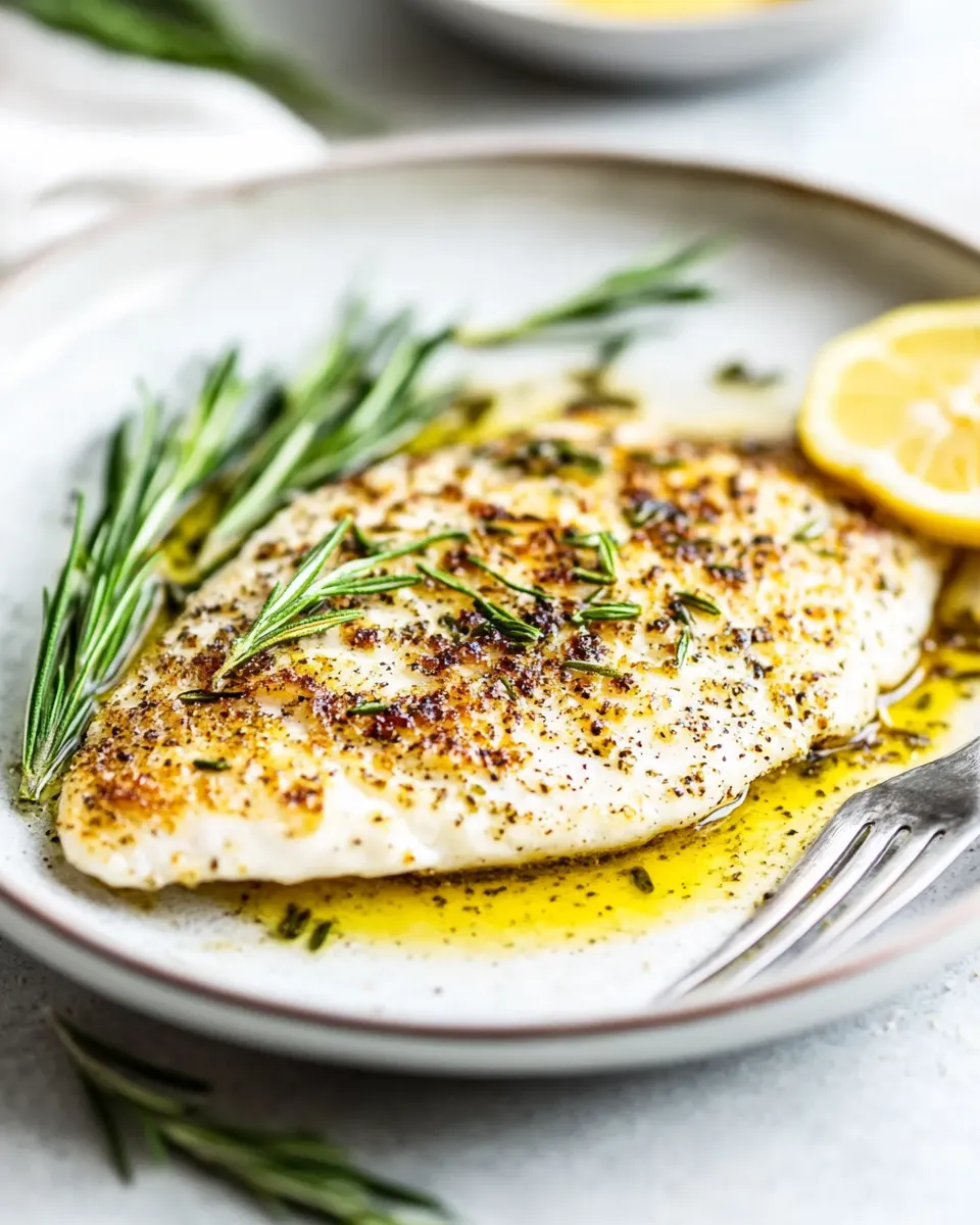Delicious Broiled Tilapia Oreganata food shot