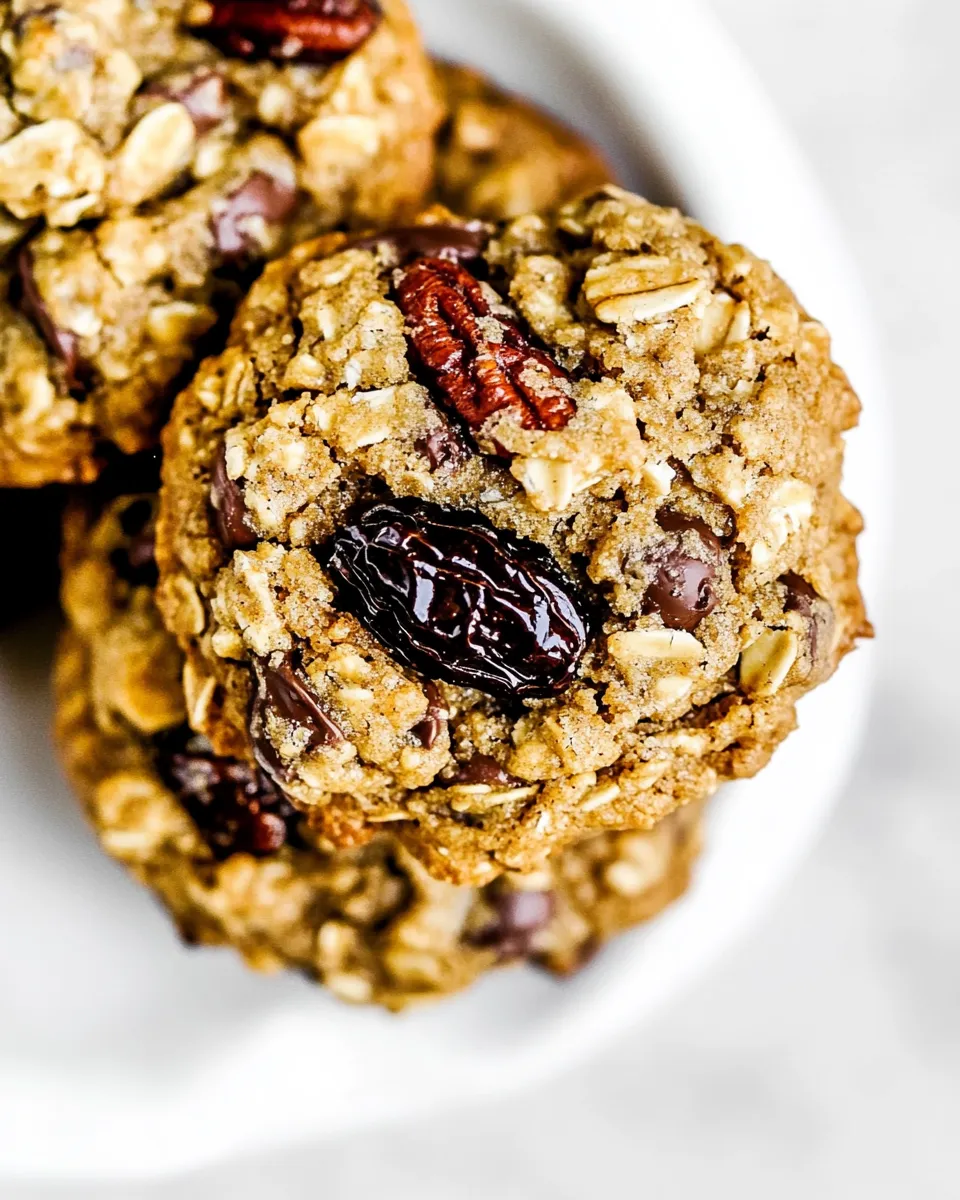 Delicious Brown Butter Oatmeal Cookies with Pecans, Dates, & Chocolate Chunks image