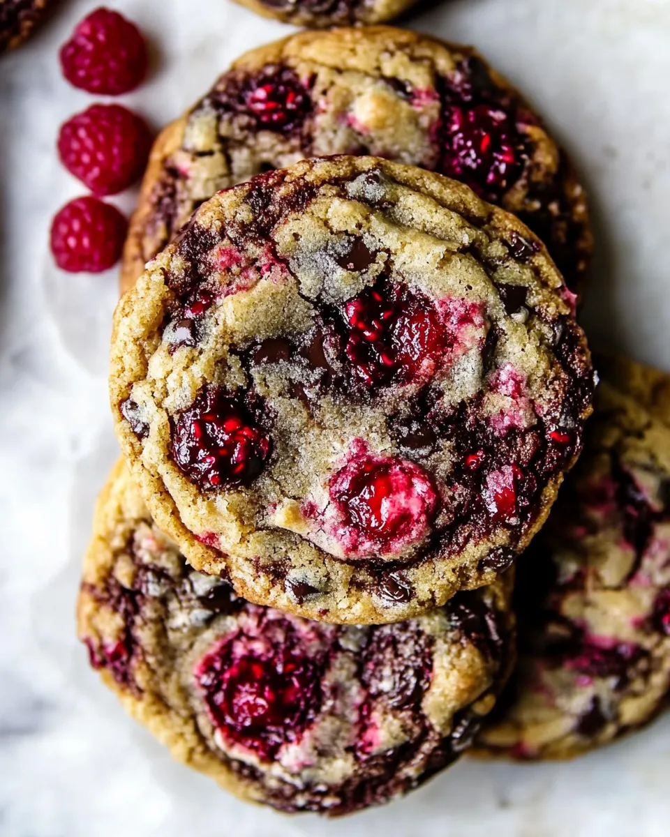 Delicious Brown Butter Raspberry Chocolate Chip Cookies. dish photo