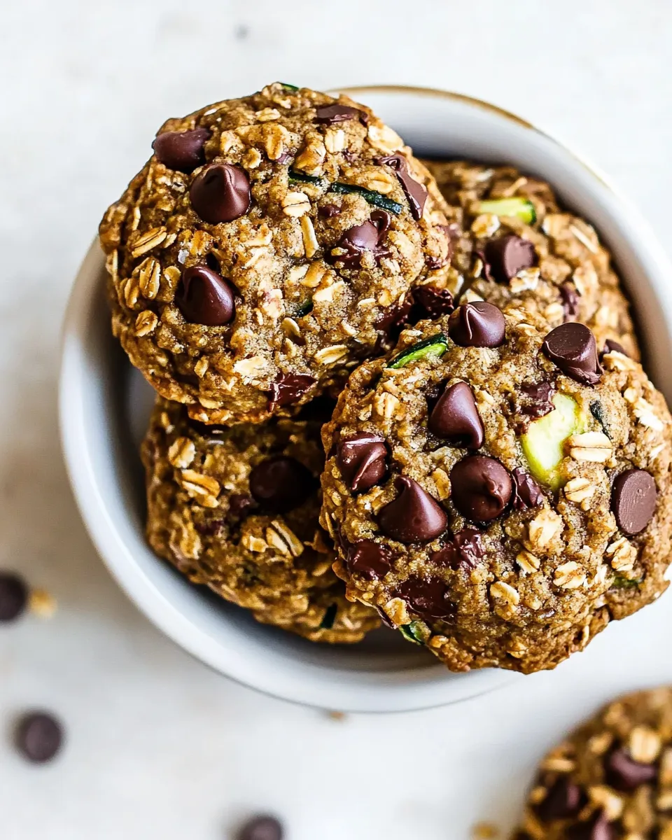 Homemade Brown Butter Zucchini Oatmeal Chocolate Chip Cookies photo