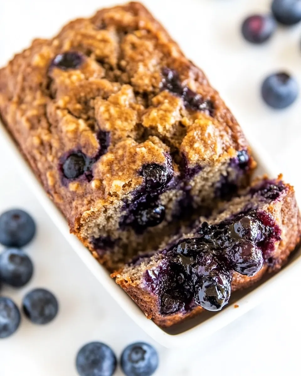 Classic Brown Sugar Blueberry Banana Bread with Blueberry Butter image