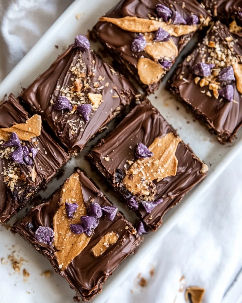 Easy Buckeye Crunch Bars. food shot