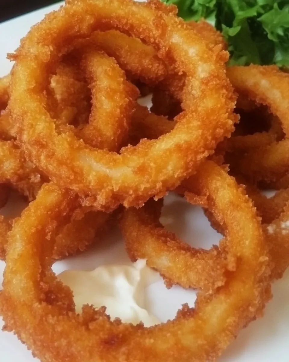 Savory Buffalo Onion Rings shot