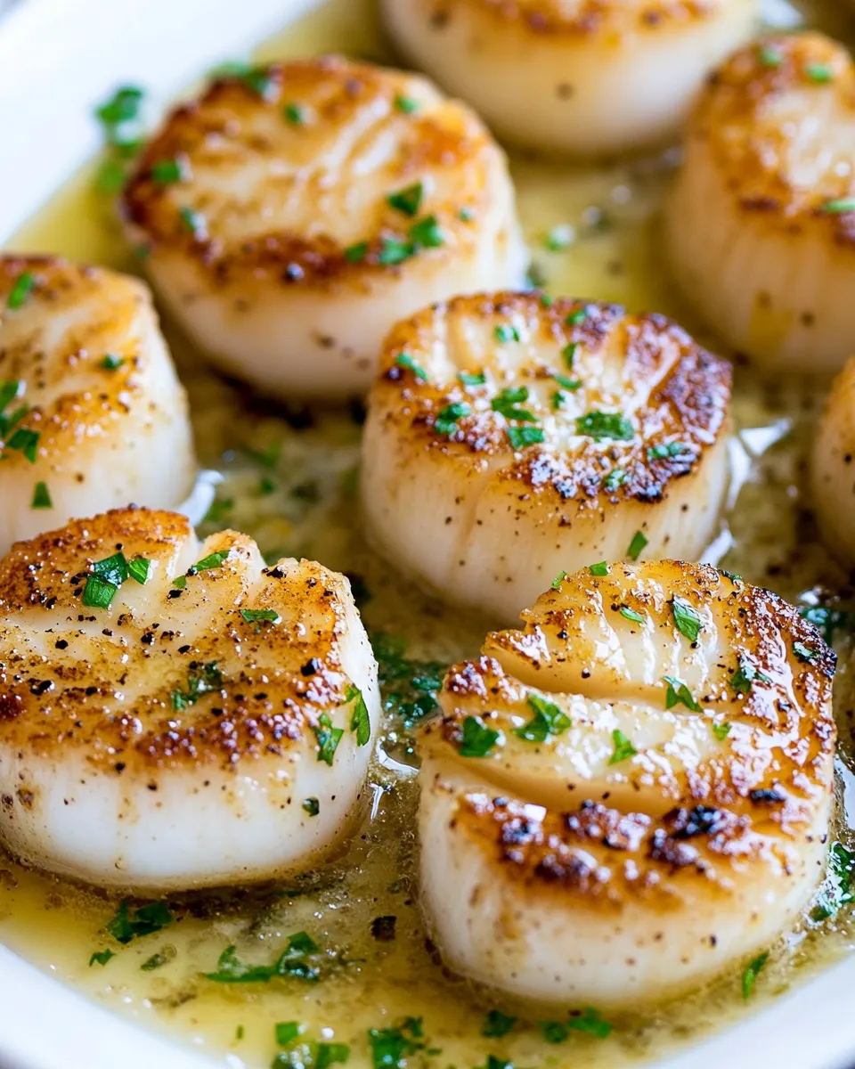 Classic Buttery Garlic Seared Scallops image