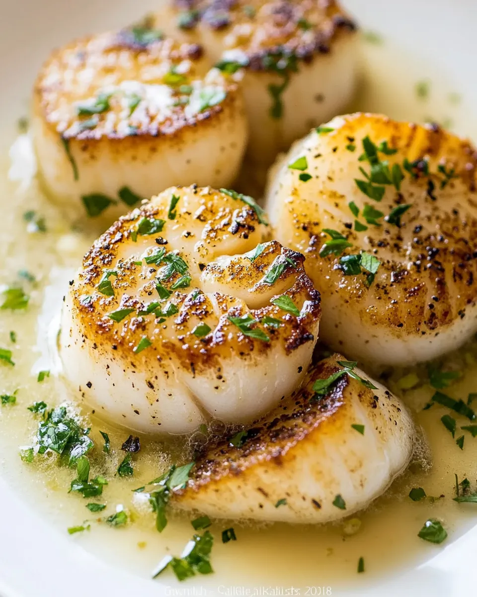 Delicious Buttery Garlic Seared Scallops dish photo