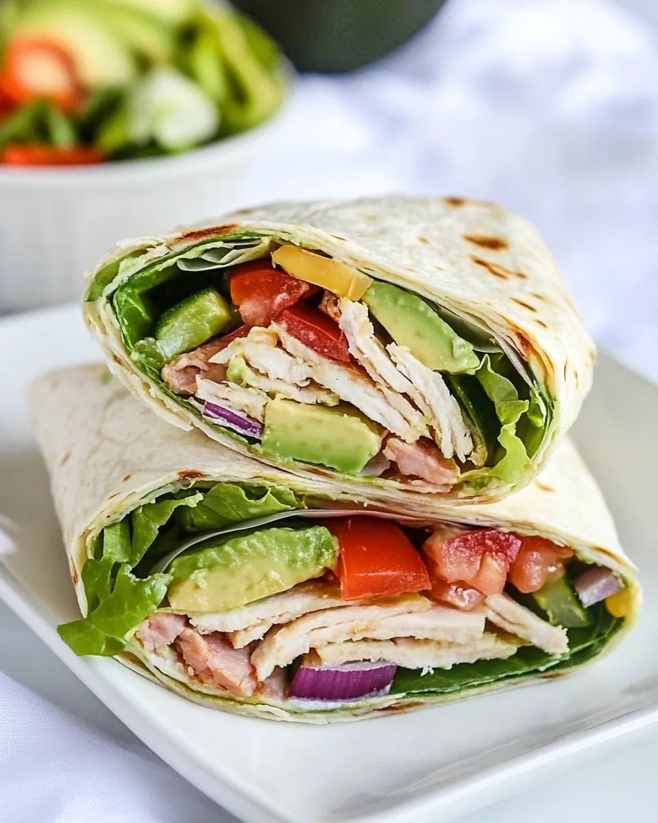 Easy Cajun Turkey Avocado Wraps food shot