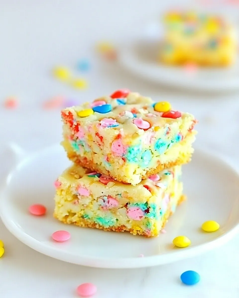 Easy Cake Batter Blondies recipe photo