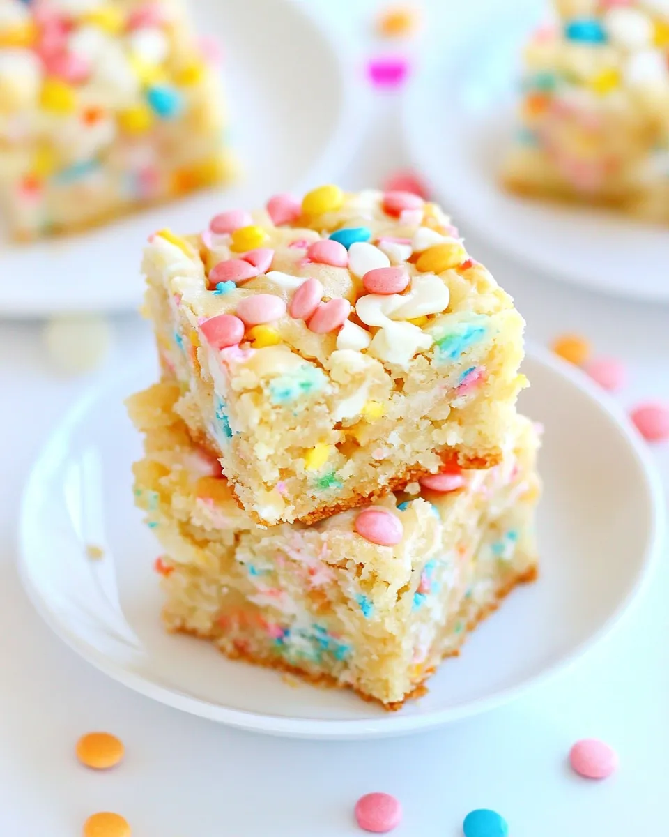 Delicious Cake Batter Blondies dish photo
