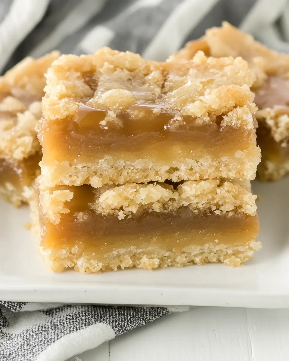 Easy Caramel Butter Bars food shot
