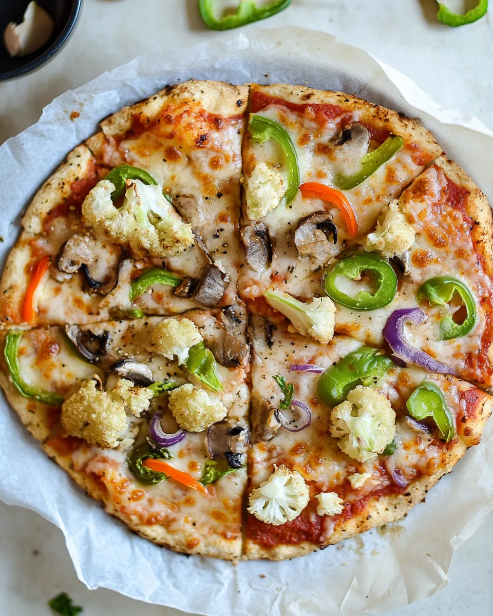 Delicious Cauliflower Pizza plate image