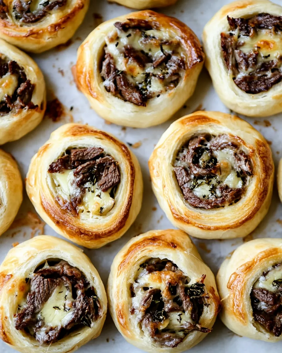 Classic Cheese Steak Pinwheels recipe image