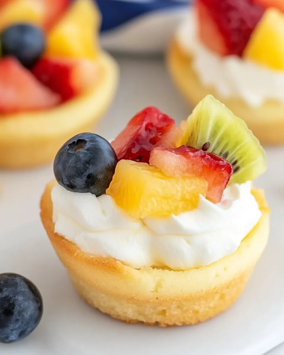 Classic Cheesecake Sugar Cookie Cups (Fruit Pizza!) food shot