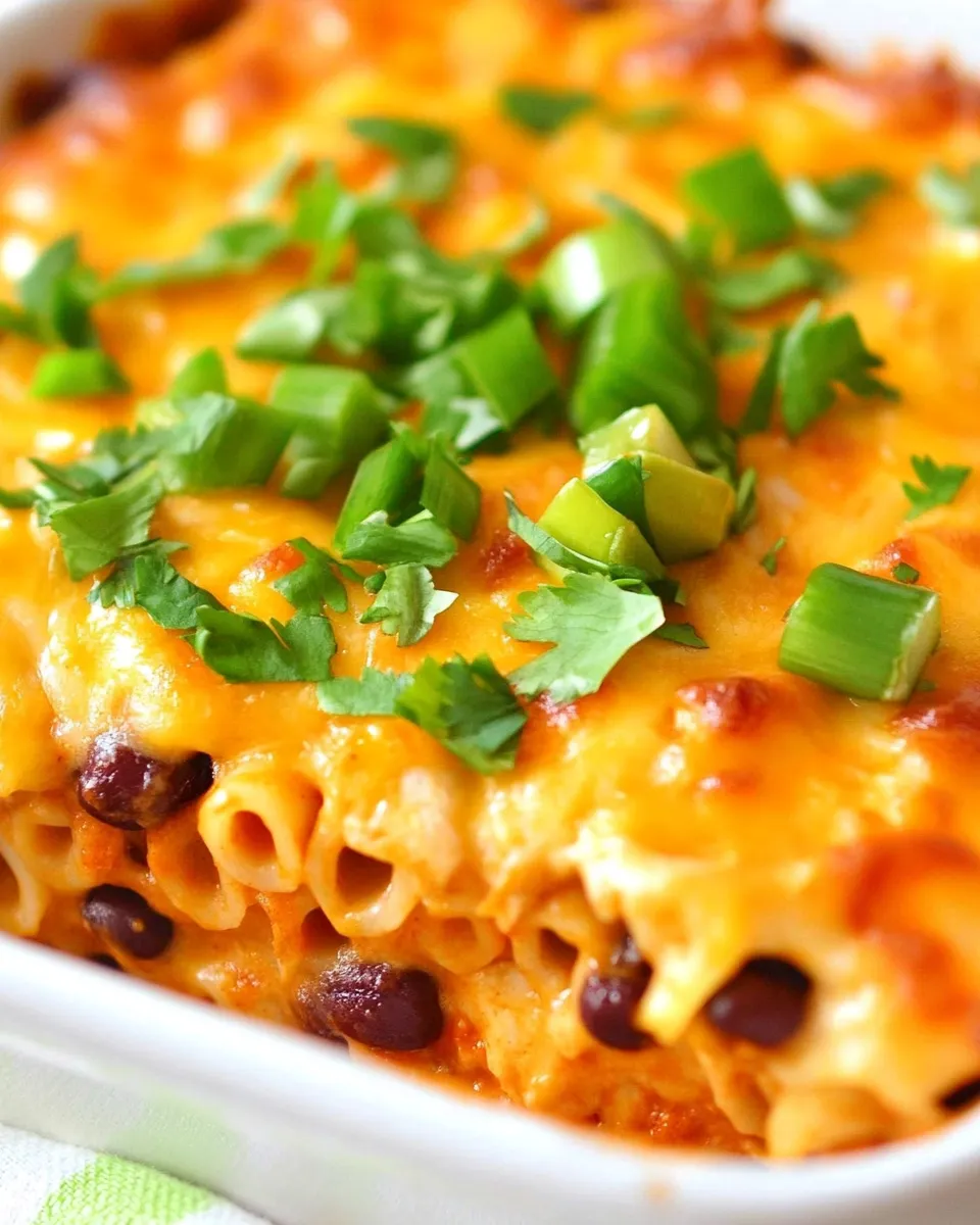 Homemade Cheesy Chicken Enchilada Pasta Bake dish photo