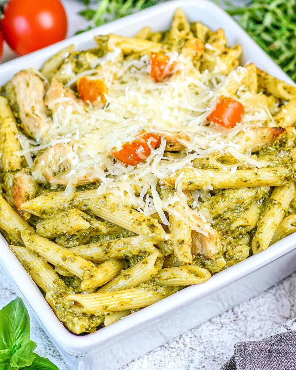 Homemade Cheesy Chicken Pesto Pasta photo