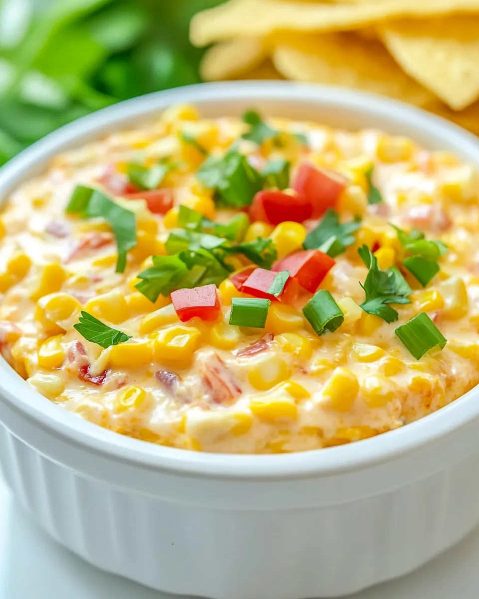 Delicious Cheesy Corn Dip plate image