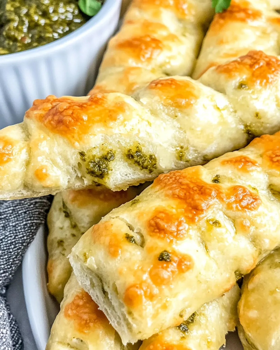 Easy Cheesy Pesto Breadsticks (Only 4 Ingredients) dish photo