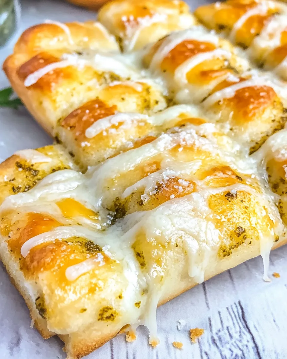 Delicious Cheesy Pesto Breadsticks (Only 4 Ingredients) plate image