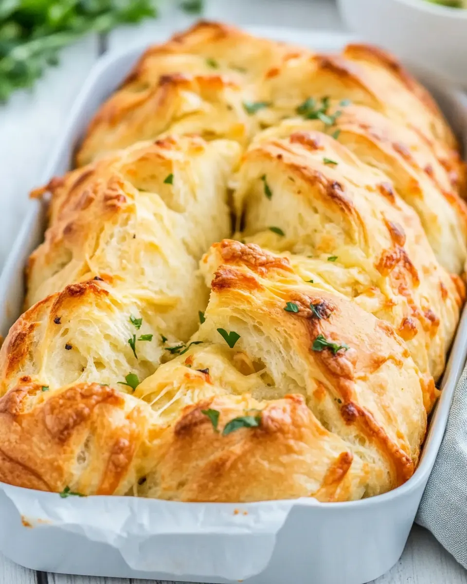 Delicious Cheesy Pull Apart Garlic Bread (With Biscuit Dough!) food shot