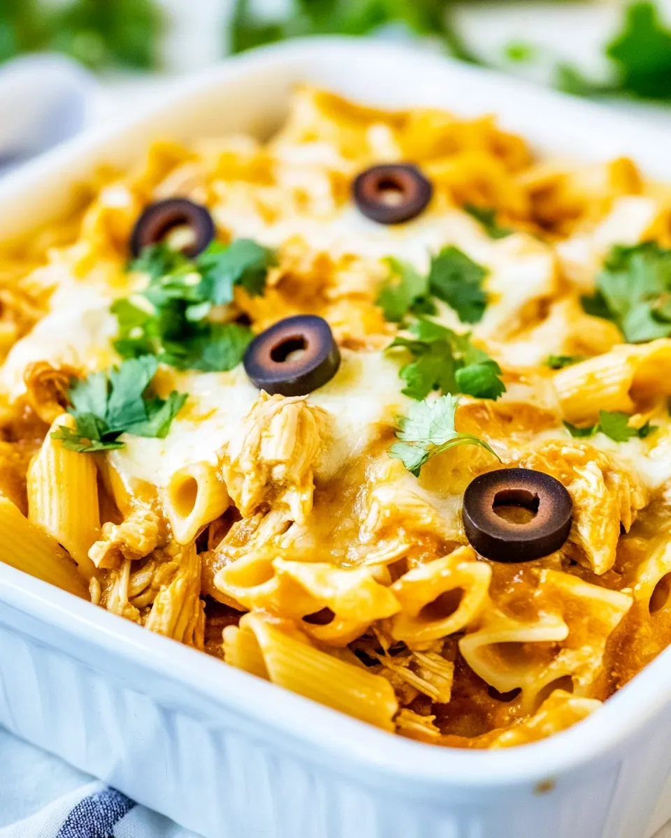 Classic Chicken Enchilada Pasta food shot