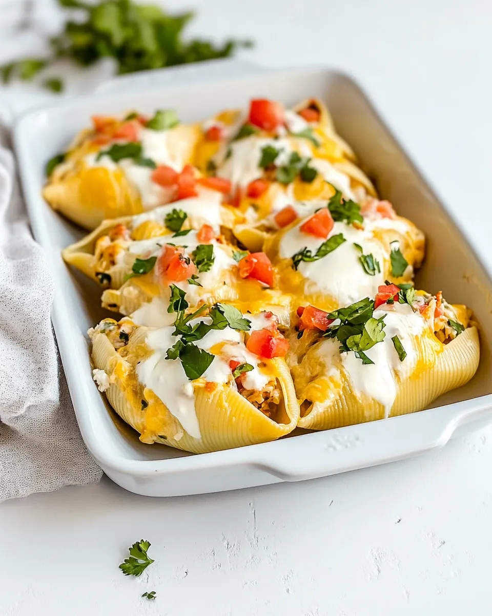 Easy Chicken Mexican Stuffed Shells food shot