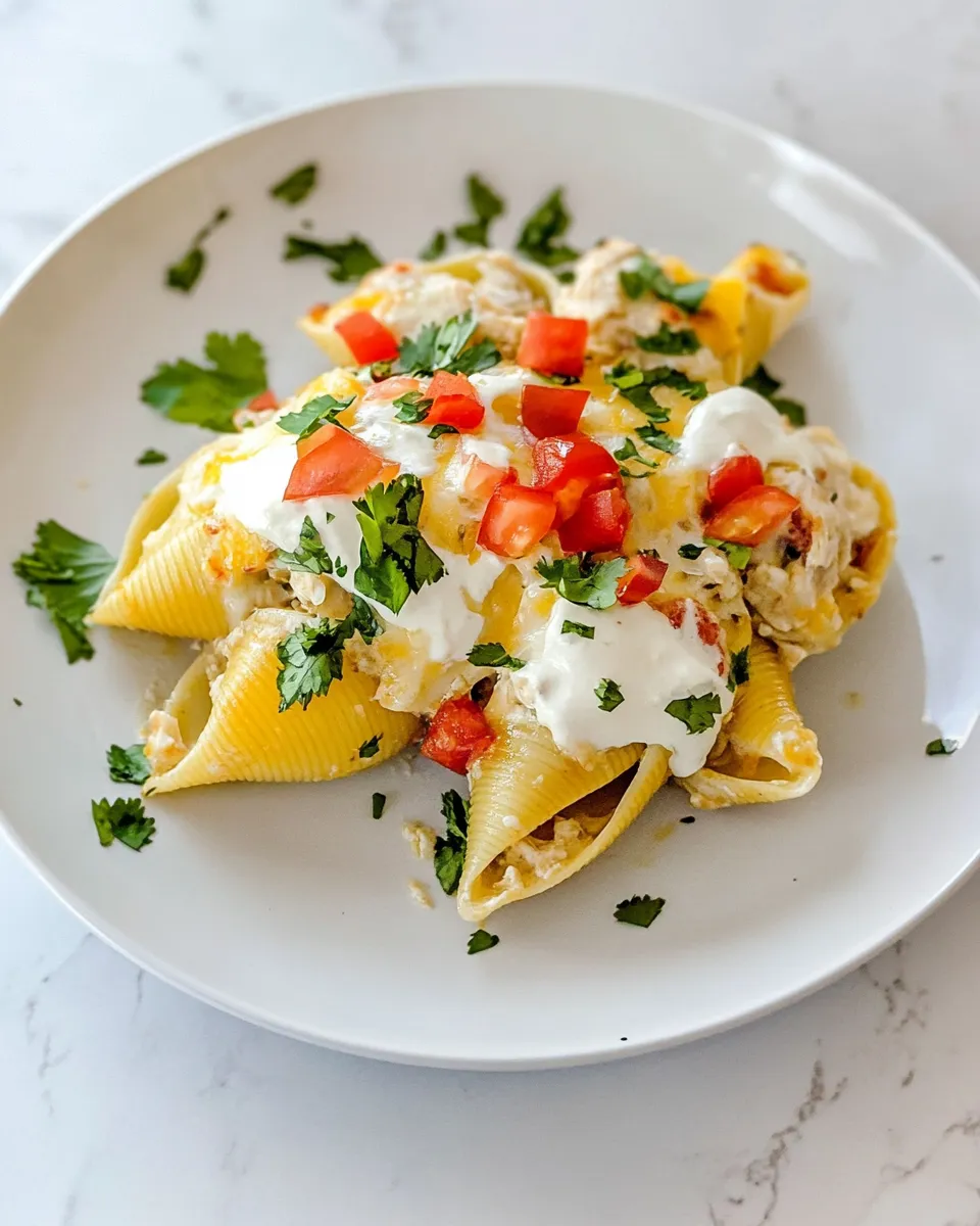 Delicious Chicken Mexican Stuffed Shells plate image