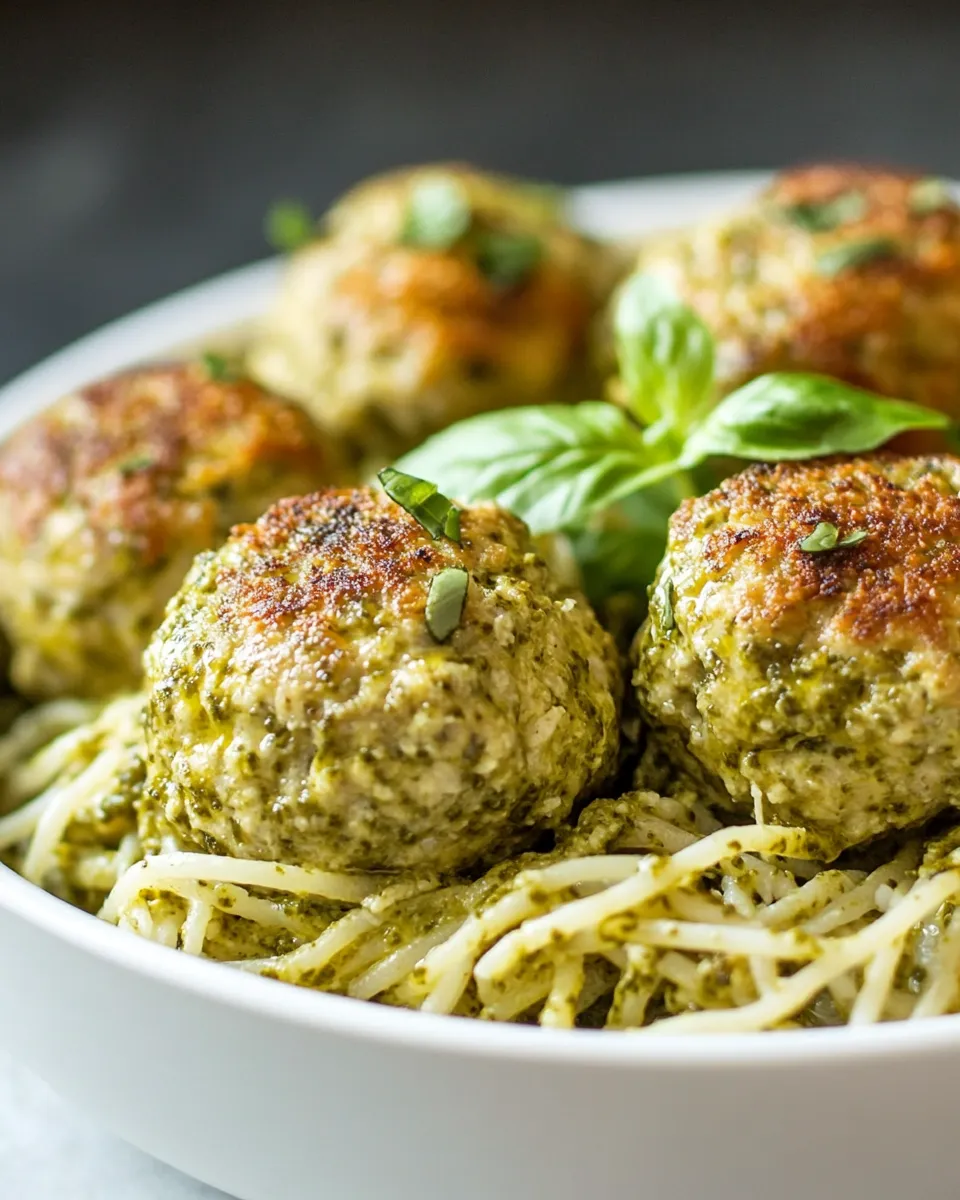 Classic Chicken Pesto Meatballs dish photo