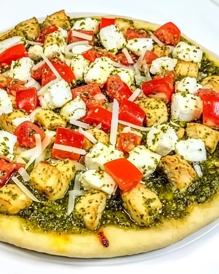 Homemade Chicken Pesto Pizza photo