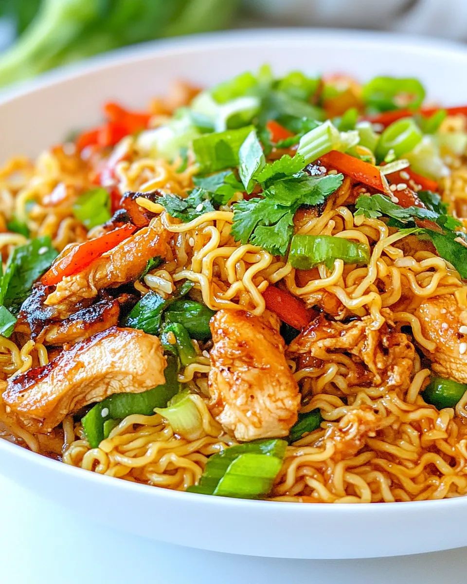 Easy Chicken Ramen Stir Fry food shot