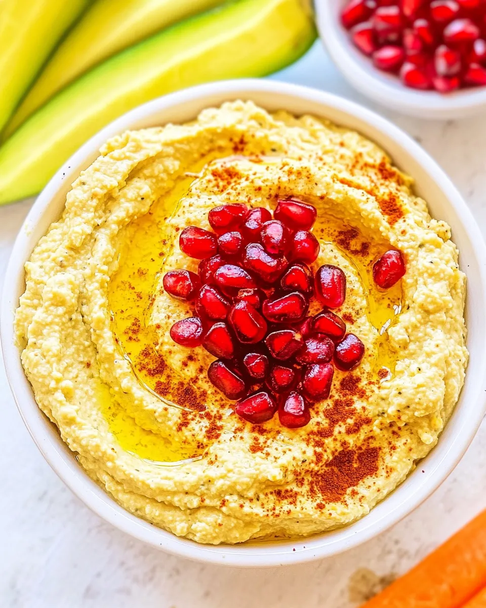 Easy Chickpea Dip with Toasted Cumin and Pomegranate food shot