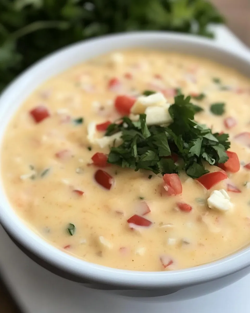Delicious Chile con Queso food shot