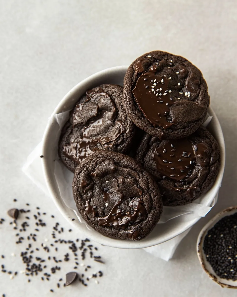 Homemade Chocolate Black Sesame Cookies photo