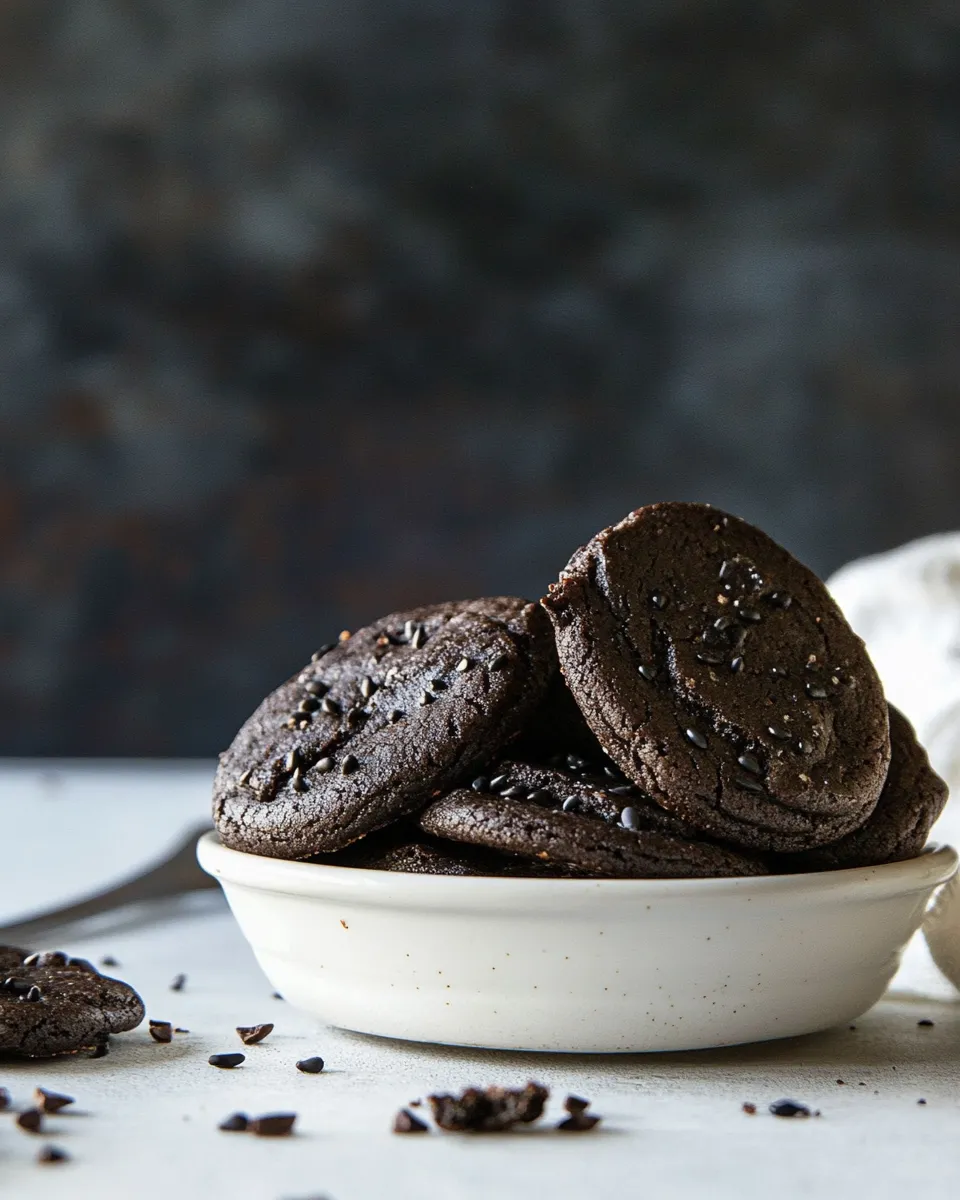 Easy Chocolate Black Sesame Cookies recipe image
