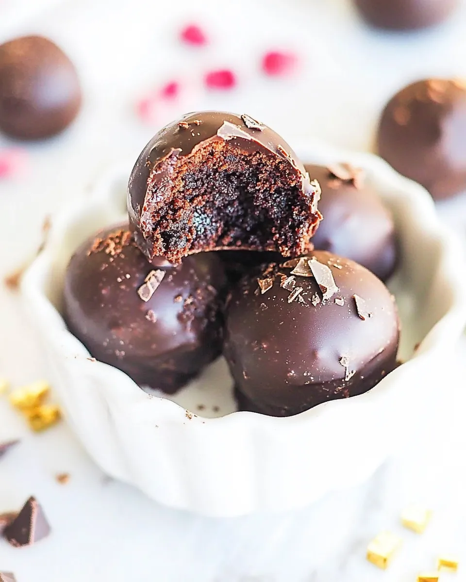 Classic Chocolate Brownies Ball Dipped In Chocolate image