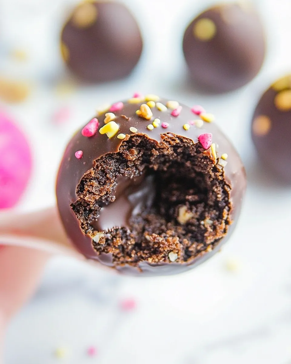 Delicious Chocolate Brownies Ball Dipped In Chocolate dish photo