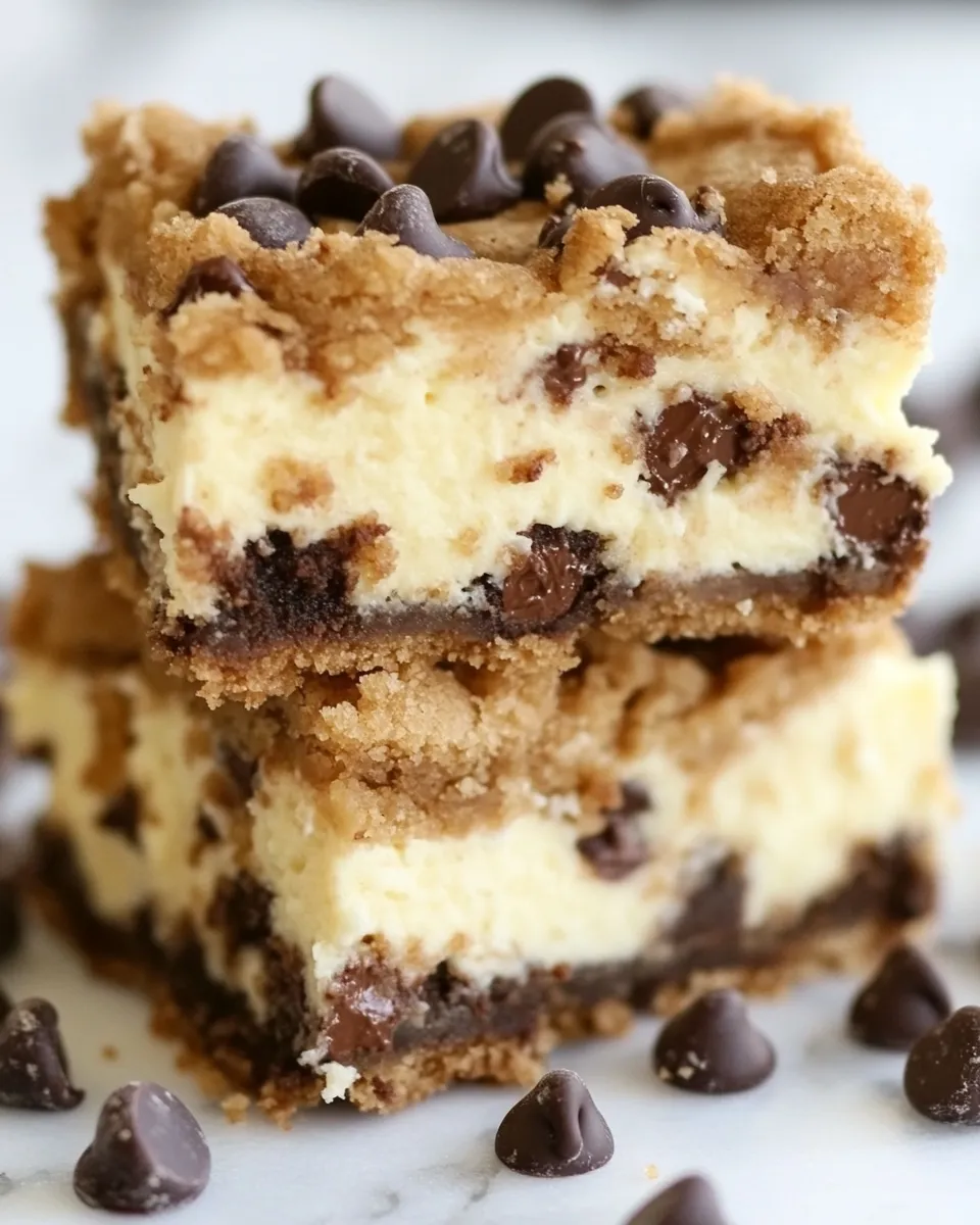 Easy Chocolate Chip Cookie Dough Cheesecake Bar recipe photo