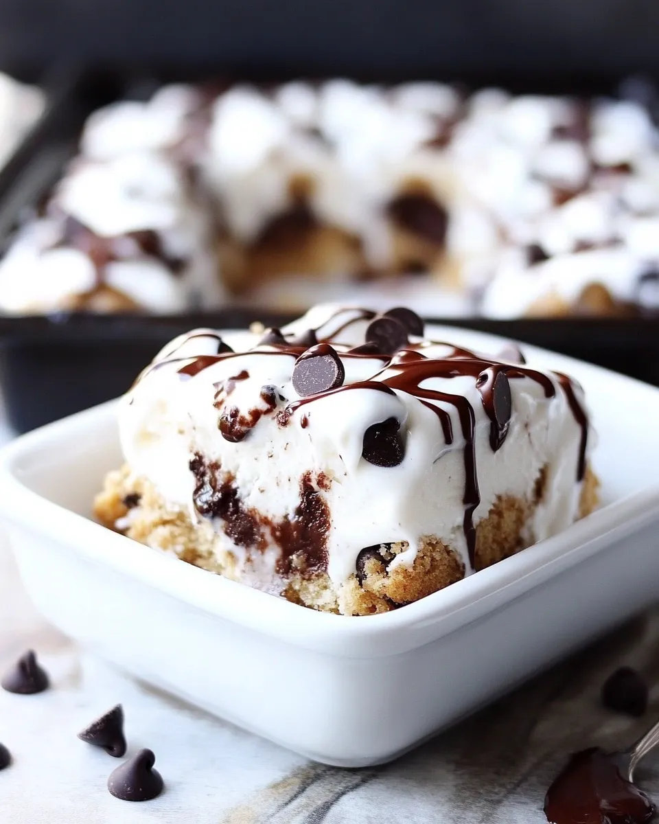 Easy Chocolate Chip Cookie Ice Cream Bars recipe image