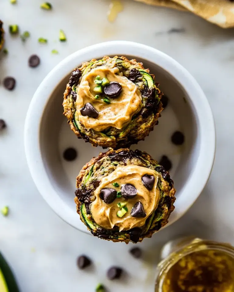 Homemade Chocolate Chip Zucchini Banana Muffinswith Cinnamon Honey Butter. recipe photo