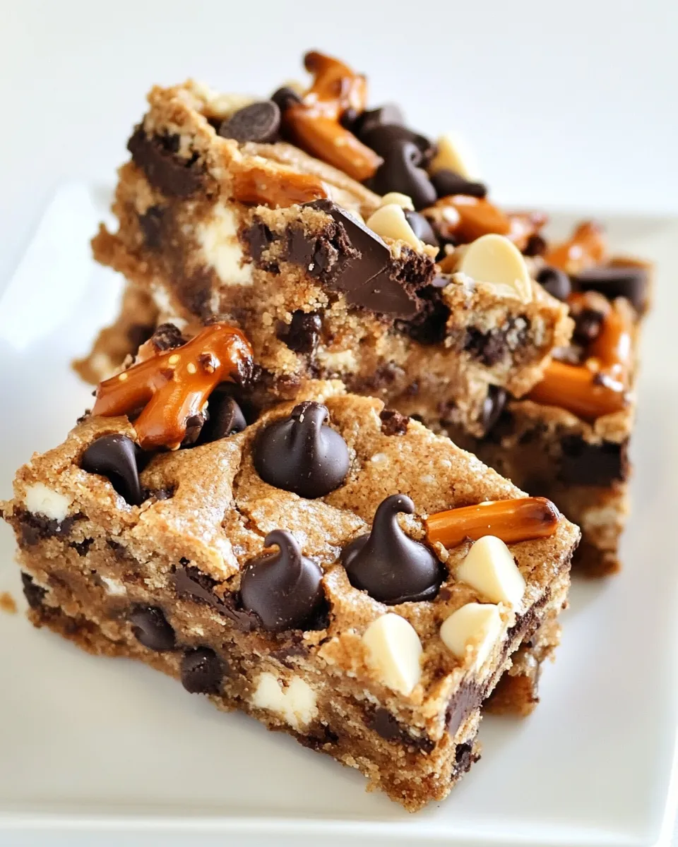 Homemade Chocolate Chip & Pretzel Cookie Bars photo