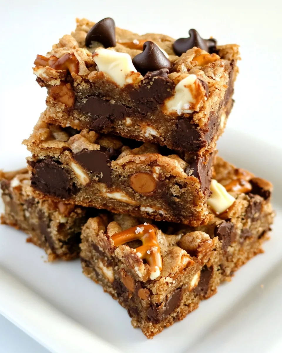 Easy Chocolate Chip & Pretzel Cookie Bars recipe photo